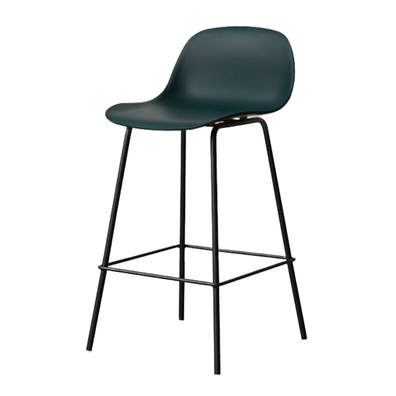 Modern Armless Backrest Counter Stool Iron Living Room Bar Stool with Pedal Blackish Green 1 Piece Clearhalo 'Bar Furniture' 'Bar Stools' 'bar_stools' 'furn' 'furn_bar_stools' 'furniture_bar_stools' 'Kitchen & Dining Furniture' 'kitchen&dining_furn' 'kitchen' 'kitchen_furn' Furniture' 4512862