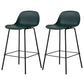 Modern Armless Backrest Counter Stool Iron Living Room Bar Stool with Pedal Blackish Green 2 Piece Set Clearhalo 'Bar Furniture' 'Bar Stools' 'bar_stools' 'furn' 'furn_bar_stools' 'furniture_bar_stools' 'Kitchen & Dining Furniture' 'kitchen&dining_furn' 'kitchen' 'kitchen_furn' Furniture' 4512864