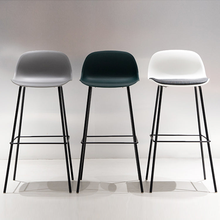 Modern Armless Backrest Counter Stool Iron Living Room Bar Stool with Pedal Clearhalo 'Bar Furniture' 'Bar Stools' 'bar_stools' 'furn' 'furn_bar_stools' 'furniture_bar_stools' 'Kitchen & Dining Furniture' 'kitchen&dining_furn' 'kitchen' 'kitchen_furn' Furniture' 4512865