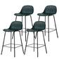 Modern Armless Backrest Counter Stool Iron Living Room Bar Stool with Pedal Blackish Green 4 Piece Set Clearhalo 'Bar Furniture' 'Bar Stools' 'bar_stools' 'furn' 'furn_bar_stools' 'furniture_bar_stools' 'Kitchen & Dining Furniture' 'kitchen&dining_furn' 'kitchen' 'kitchen_furn' Furniture' 4512867
