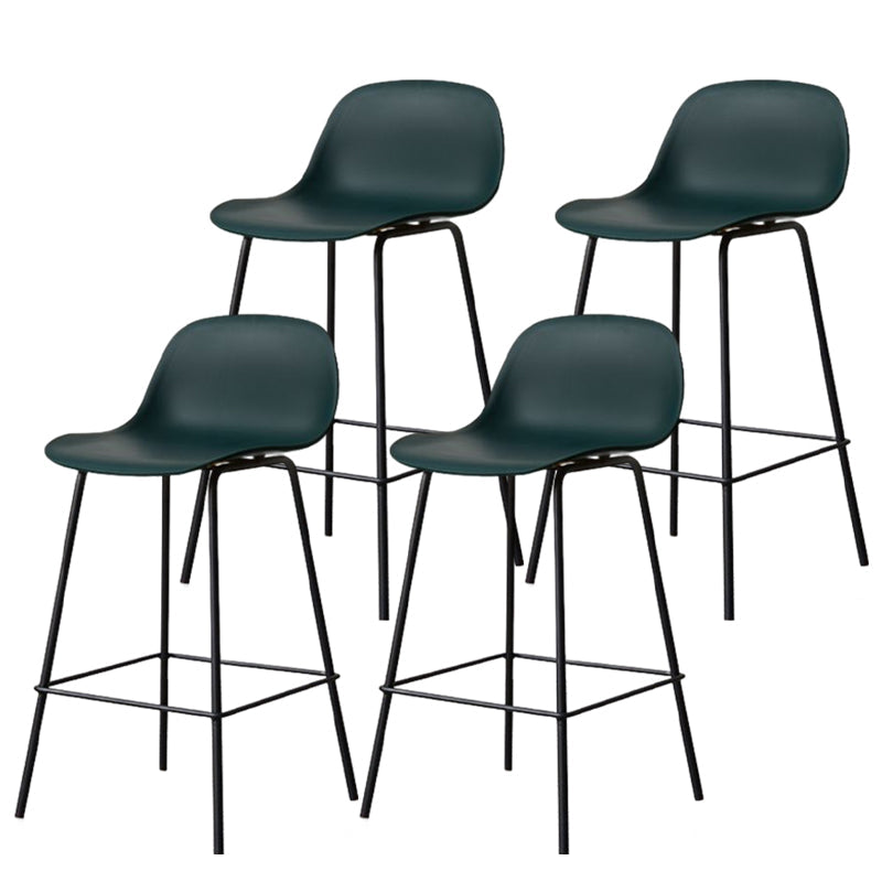 Modern Armless Backrest Counter Stool Iron Living Room Bar Stool with Pedal Blackish Green 4 Piece Set Clearhalo 'Bar Furniture' 'Bar Stools' 'bar_stools' 'furn' 'furn_bar_stools' 'furniture_bar_stools' 'Kitchen & Dining Furniture' 'kitchen&dining_furn' 'kitchen' 'kitchen_furn' Furniture' 4512867