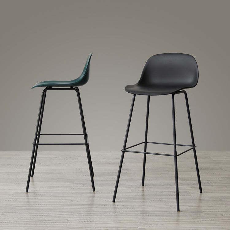 Modern Armless Backrest Counter Stool Iron Living Room Bar Stool with Pedal Clearhalo 'Bar Furniture' 'Bar Stools' 'bar_stools' 'furn' 'furn_bar_stools' 'furniture_bar_stools' 'Kitchen & Dining Furniture' 'kitchen&dining_furn' 'kitchen' 'kitchen_furn' Furniture' 4512868