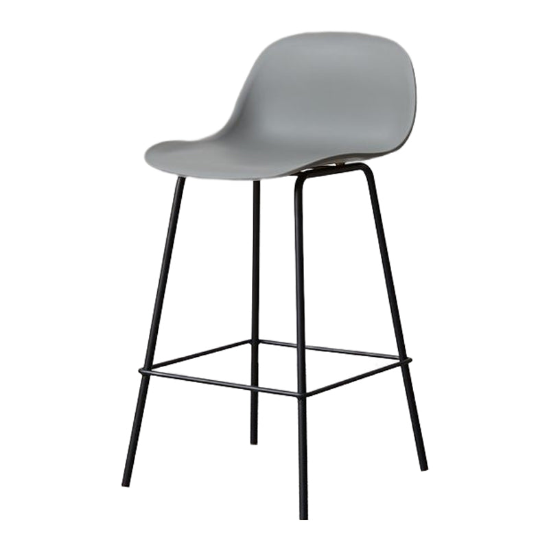Modern Armless Backrest Counter Stool Iron Living Room Bar Stool with Pedal Grey 1 Piece Clearhalo 'Bar Furniture' 'Bar Stools' 'bar_stools' 'furn' 'furn_bar_stools' 'furniture_bar_stools' 'Kitchen & Dining Furniture' 'kitchen&dining_furn' 'kitchen' 'kitchen_furn' Furniture' 4512869