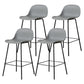 Modern Armless Backrest Counter Stool Iron Living Room Bar Stool with Pedal Grey 4 Piece Set Clearhalo 'Bar Furniture' 'Bar Stools' 'bar_stools' 'furn' 'furn_bar_stools' 'furniture_bar_stools' 'Kitchen & Dining Furniture' 'kitchen&dining_furn' 'kitchen' 'kitchen_furn' Furniture' 4512871