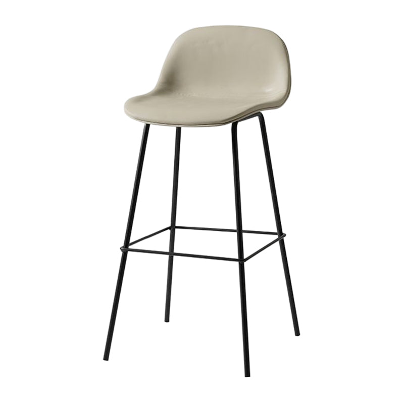 Modern Armless Backrest Counter Stool Iron Living Room Bar Stool with Pedal Silver Gray 1 Piece Clearhalo 'Bar Furniture' 'Bar Stools' 'bar_stools' 'furn' 'furn_bar_stools' 'furniture_bar_stools' 'Kitchen & Dining Furniture' 'kitchen&dining_furn' 'kitchen' 'kitchen_furn' Furniture' 4512872