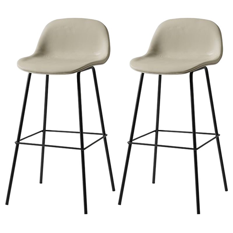 Modern Armless Backrest Counter Stool Iron Living Room Bar Stool with Pedal Silver Gray 2 Piece Set Clearhalo 'Bar Furniture' 'Bar Stools' 'bar_stools' 'furn' 'furn_bar_stools' 'furniture_bar_stools' 'Kitchen & Dining Furniture' 'kitchen&dining_furn' 'kitchen' 'kitchen_furn' Furniture' 4512873