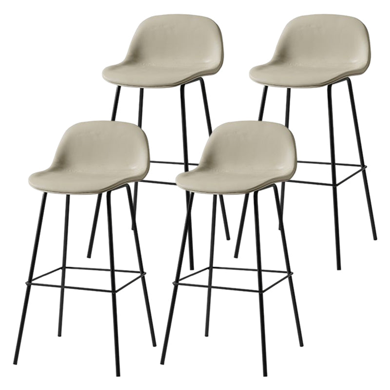 Modern Armless Backrest Counter Stool Iron Living Room Bar Stool with Pedal Silver Gray 4 Piece Set Clearhalo 'Bar Furniture' 'Bar Stools' 'bar_stools' 'furn' 'furn_bar_stools' 'furniture_bar_stools' 'Kitchen & Dining Furniture' 'kitchen&dining_furn' 'kitchen' 'kitchen_furn' Furniture' 4512874
