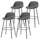 Modern Armless Backrest Counter Stool Iron Living Room Bar Stool with Pedal Dark Gray 4 Piece Set Clearhalo 'Bar Furniture' 'Bar Stools' 'bar_stools' 'furn' 'furn_bar_stools' 'furniture_bar_stools' 'Kitchen & Dining Furniture' 'kitchen&dining_furn' 'kitchen' 'kitchen_furn' Furniture' 4512877