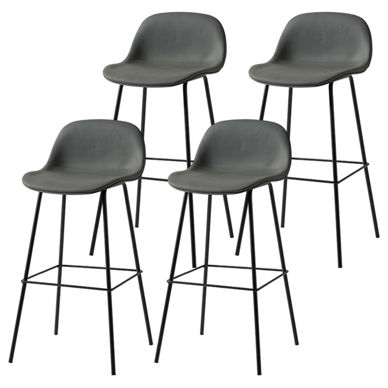 Modern Armless Backrest Counter Stool Iron Living Room Bar Stool with Pedal Dark Gray 4 Piece Set Clearhalo 'Bar Furniture' 'Bar Stools' 'bar_stools' 'furn' 'furn_bar_stools' 'furniture_bar_stools' 'Kitchen & Dining Furniture' 'kitchen&dining_furn' 'kitchen' 'kitchen_furn' Furniture' 4512877