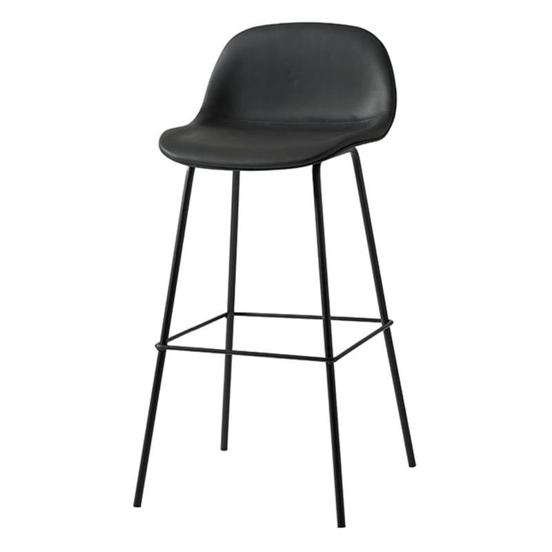Modern Armless Backrest Counter Stool Iron Living Room Bar Stool with Pedal Black 1 Piece Clearhalo 'Bar Furniture' 'Bar Stools' 'bar_stools' 'furn' 'furn_bar_stools' 'furniture_bar_stools' 'Kitchen & Dining Furniture' 'kitchen&dining_furn' 'kitchen' 'kitchen_furn' Furniture' 4512878