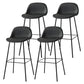 Modern Armless Backrest Counter Stool Iron Living Room Bar Stool with Pedal Black 4 Piece Set Clearhalo 'Bar Furniture' 'Bar Stools' 'bar_stools' 'furn' 'furn_bar_stools' 'furniture_bar_stools' 'Kitchen & Dining Furniture' 'kitchen&dining_furn' 'kitchen' 'kitchen_furn' Furniture' 4512880