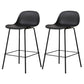 Modern Armless Backrest Counter Stool Iron Living Room Bar Stool with Pedal Gloss Black 2 Piece Set Clearhalo 'Bar Furniture' 'Bar Stools' 'bar_stools' 'furn' 'furn_bar_stools' 'furniture_bar_stools' 'Kitchen & Dining Furniture' 'kitchen&dining_furn' 'kitchen' 'kitchen_furn' Furniture' 4512882