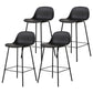 Modern Armless Backrest Counter Stool Iron Living Room Bar Stool with Pedal Gloss Black 4 Piece Set Clearhalo 'Bar Furniture' 'Bar Stools' 'bar_stools' 'furn' 'furn_bar_stools' 'furniture_bar_stools' 'Kitchen & Dining Furniture' 'kitchen&dining_furn' 'kitchen' 'kitchen_furn' Furniture' 4512883
