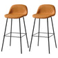 Modern Armless Backrest Counter Stool Iron Living Room Bar Stool with Pedal Brown 2 Piece Set Clearhalo 'Bar Furniture' 'Bar Stools' 'bar_stools' 'furn' 'furn_bar_stools' 'furniture_bar_stools' 'Kitchen & Dining Furniture' 'kitchen&dining_furn' 'kitchen' 'kitchen_furn' Furniture' 4512885