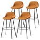 Modern Armless Backrest Counter Stool Iron Living Room Bar Stool with Pedal Brown 4 Piece Set Clearhalo 'Bar Furniture' 'Bar Stools' 'bar_stools' 'furn' 'furn_bar_stools' 'furniture_bar_stools' 'Kitchen & Dining Furniture' 'kitchen&dining_furn' 'kitchen' 'kitchen_furn' Furniture' 4512886