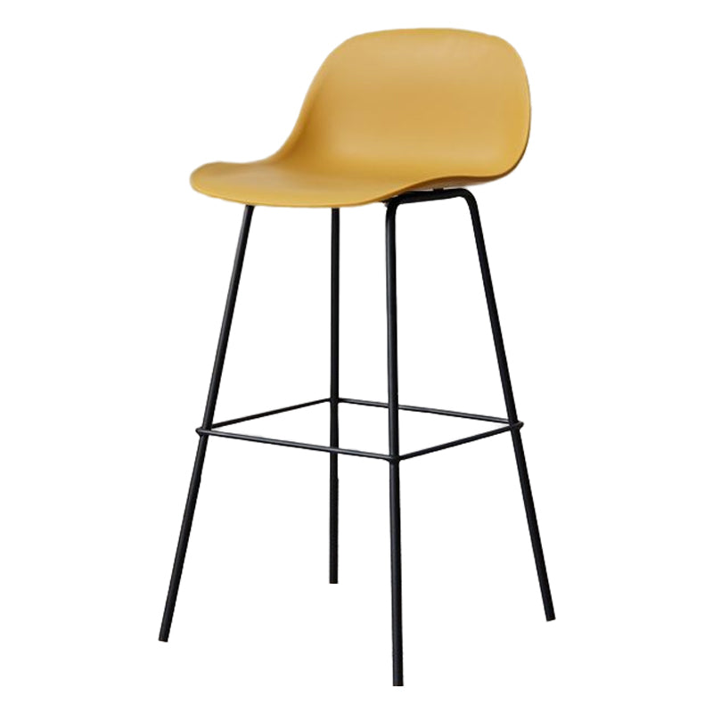 Modern Armless Backrest Counter Stool Iron Living Room Bar Stool with Pedal Yellow 1 Piece Clearhalo 'Bar Furniture' 'Bar Stools' 'bar_stools' 'furn' 'furn_bar_stools' 'furniture_bar_stools' 'Kitchen & Dining Furniture' 'kitchen&dining_furn' 'kitchen' 'kitchen_furn' Furniture' 4512887