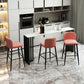 Modern Marble Table with Rectangle Table Top Black Double Pedestal Table - 42" H 78.7"L x 15.7"W x 41.3"H White Without Chairs Clearhalo 'Bar Furniture' 'Bar Tables' 'bar_tables' 'furn' 'furn_bar_tables' 'Furniture' 'furniture_bar_tables' 'Kitchen & Dining Furniture' 4512897