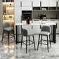 Modern Marble Table with Rectangle Table Top Black Double Pedestal Table - 42" H 70.9"L x 15.7"W x 41.3"H White Without Chairs Clearhalo 'Bar Furniture' 'Bar Tables' 'bar_tables' 'furn' 'furn_bar_tables' 'Furniture' 'furniture_bar_tables' 'Kitchen & Dining Furniture' 4512899