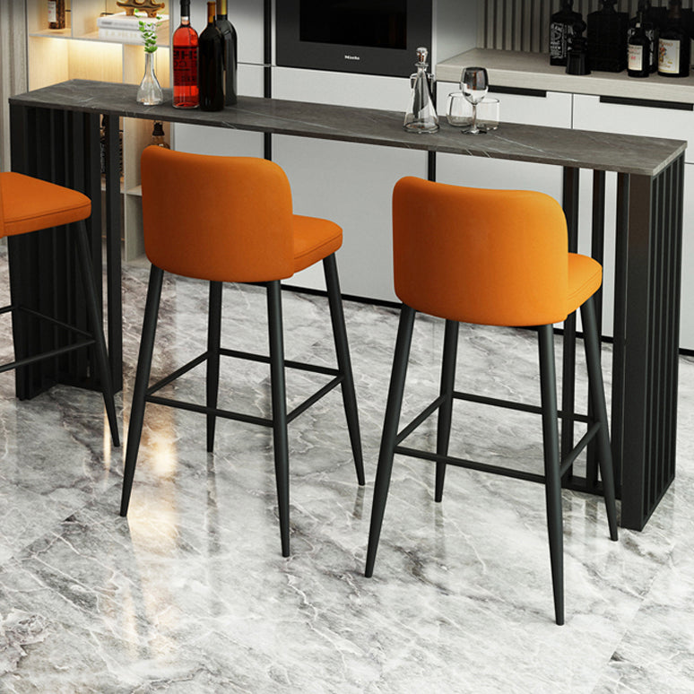 Modern Marble Table with Rectangle Table Top Black Double Pedestal Table - 42" H Clearhalo 'Bar Furniture' 'Bar Tables' 'bar_tables' 'furn' 'furn_bar_tables' 'Furniture' 'furniture_bar_tables' 'Kitchen & Dining Furniture' 4512905