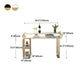 Glam Wood Pub Table with Rectangle Table Top Gold Double Pedestal Table - 42" H Clearhalo 'Bar Furniture' 'Bar Tables' 'bar_tables' 'furn' 'furn_bar_tables' 'Furniture' 'furniture_bar_tables' 'Kitchen & Dining Furniture' 4512920