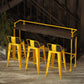 Industrial Wood Pub Table with Rectangle Table Top Yellow Trestle Table - 42" H 78.7"L x 17.7"W x 41.3"H Without Chairs Clearhalo 'Bar Furniture' 'Bar Tables' 'bar_tables' 'furn' 'furn_bar_tables' 'Furniture' 'furniture_bar_tables' 'Kitchen & Dining Furniture' 4512923