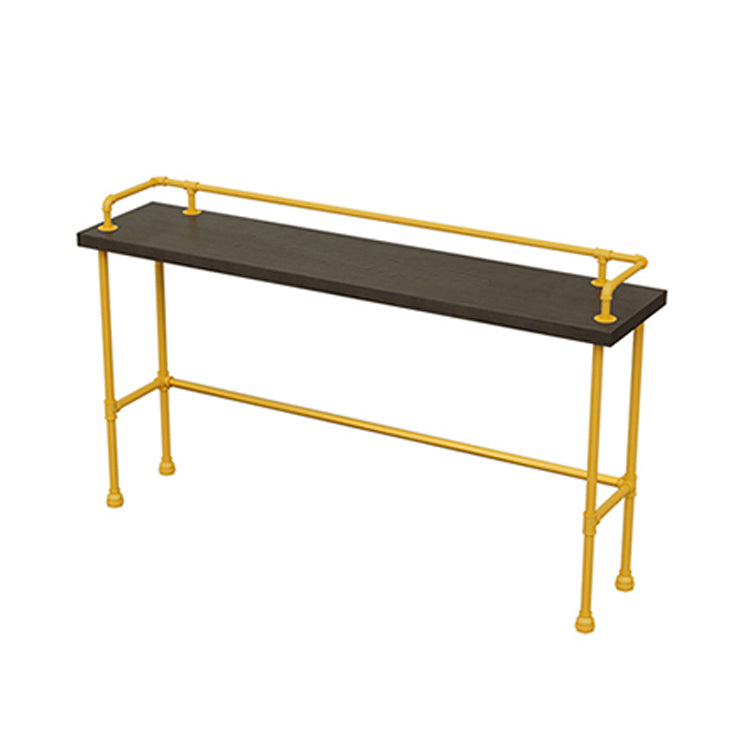 Industrial Wood Pub Table with Rectangle Table Top Yellow Trestle Table - 42" H 47.2"L x 17.7"W x 41.3"H Without Chairs Clearhalo 'Bar Furniture' 'Bar Tables' 'bar_tables' 'furn' 'furn_bar_tables' 'Furniture' 'furniture_bar_tables' 'Kitchen & Dining Furniture' 4512927