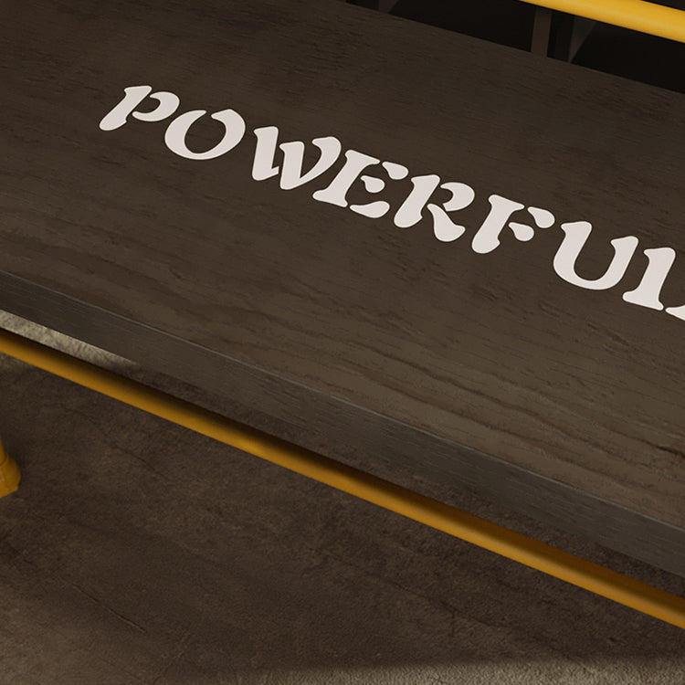 Industrial Wood Pub Table with Rectangle Table Top Yellow Trestle Table - 42" H Clearhalo 'Bar Furniture' 'Bar Tables' 'bar_tables' 'furn' 'furn_bar_tables' 'Furniture' 'furniture_bar_tables' 'Kitchen & Dining Furniture' 4512928