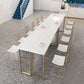 Glam Wood Bar Height Table with Rectangle Table Top Sled Table - 41.3" H Clearhalo 'Bar Furniture' 'Bar Tables' 'bar_tables' 'furn' 'furn_bar_tables' 'Furniture' 'furniture_bar_tables' 'Kitchen & Dining Furniture' 4512969