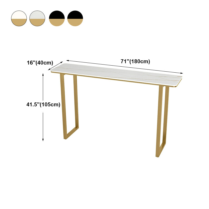 Glam Wood Bar Height Table with Rectangle Table Top Sled Table - 41.3" H Clearhalo 'Bar Furniture' 'Bar Tables' 'bar_tables' 'furn' 'furn_bar_tables' 'Furniture' 'furniture_bar_tables' 'Kitchen & Dining Furniture' 4512973