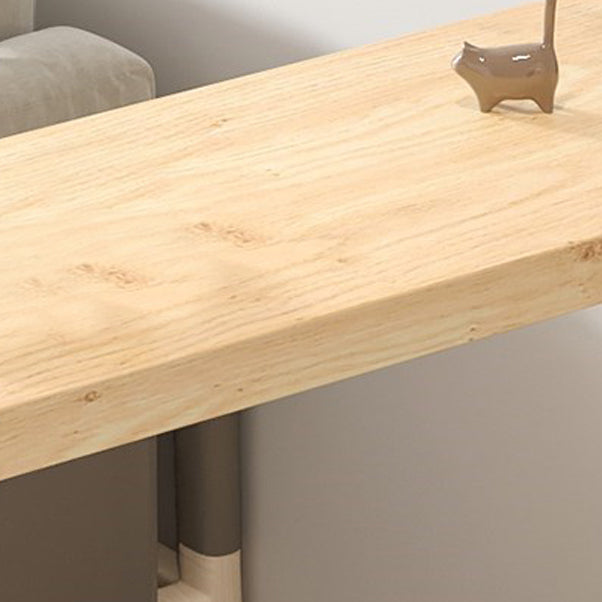 Modern Wood Counter Table with Rectangle Table Top Double Pedestal Table- 41.3" H Clearhalo 'Bar Furniture' 'Bar Tables' 'bar_tables' 'furn' 'furn_bar_tables' 'Furniture' 'furniture_bar_tables' 'Kitchen & Dining Furniture' 4512986