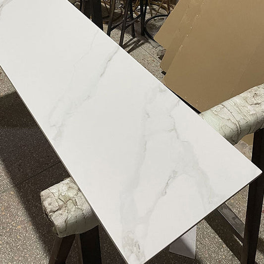 Glam Marble Bistro Table with Rectangle Table Top Sled Table - 41.3" H Clearhalo 'Bar Furniture' 'Bar Tables' 'bar_tables' 'furn' 'furn_bar_tables' 'Furniture' 'furniture_bar_tables' 'Kitchen & Dining Furniture' 4513009