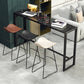 Marble Counter Height Table with Rectangle Table Top Trestle Table - 41.3" H 118.1"L x 15.7"W x 41.3"H Black Without Chairs Clearhalo 'Bar Furniture' 'Bar Tables' 'bar_tables' 'furn' 'furn_bar_tables' 'Furniture' 'furniture_bar_tables' 'Kitchen & Dining Furniture' 4513028