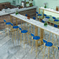 Glam Marble Bistro Bar Table with Rectangle Table Top Trestle Table - 41.3" H , Only Table 94.5"L x 15.7"W x 41.3"H Without Chairs Clearhalo 'Bar Furniture' 'Bar Tables' 'bar_tables' 'furn' 'furn_bar_tables' 'Furniture' 'furniture_bar_tables' 'Kitchen & Dining Furniture' 4513053