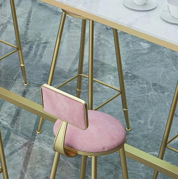 Glam Marble Bistro Bar Table with Rectangle Table Top Trestle Table - 41.3" H , Only Table Clearhalo 'Bar Furniture' 'Bar Tables' 'bar_tables' 'furn' 'furn_bar_tables' 'Furniture' 'furniture_bar_tables' 'Kitchen & Dining Furniture' 4513056