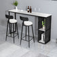 White Modern Style Rectangle Table in Faux Marble and Metal Bar Table for Living Room 63"L x 15.7"W x 41.3"H Black Without Chairs Clearhalo 'Bar Furniture' 'Bar Tables' 'bar_tables' 'furn' 'furn_bar_tables' 'Furniture' 'furniture_bar_tables' 'Kitchen & Dining Furniture' 4513076