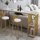 White Modern Style Rectangle Table in Faux Marble and Metal Bar Table for Living Room Clearhalo 'Bar Furniture' 'Bar Tables' 'bar_tables' 'furn' 'furn_bar_tables' 'Furniture' 'furniture_bar_tables' 'Kitchen & Dining Furniture' 4513082