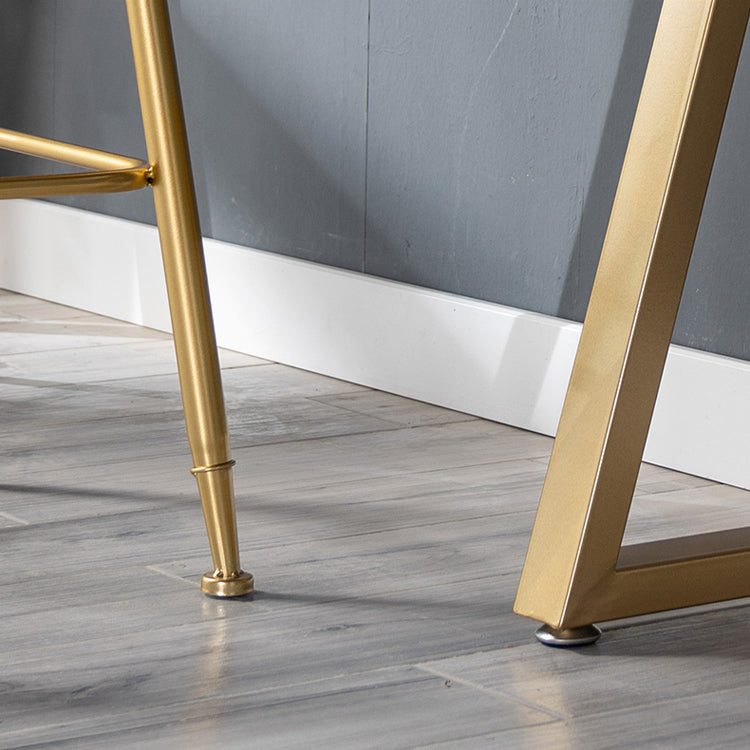 Glam Marble Bar Table with Rectangle Table Top Double Pedestal Table - 41.3" H Clearhalo 'Bar Furniture' 'Bar Tables' 'bar_tables' 'furn' 'furn_bar_tables' 'Furniture' 'furniture_bar_tables' 'Kitchen & Dining Furniture' 4513095
