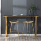 Glam Marble Bar Table with Rectangle Table Top Double Pedestal Table - 41.3" H Clearhalo 'Bar Furniture' 'Bar Tables' 'bar_tables' 'furn' 'furn_bar_tables' 'Furniture' 'furniture_bar_tables' 'Kitchen & Dining Furniture' 4513097