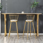 Glam Marble Bar Table with Rectangle Table Top Double Pedestal Table - 41.3" H Clearhalo 'Bar Furniture' 'Bar Tables' 'bar_tables' 'furn' 'furn_bar_tables' 'Furniture' 'furniture_bar_tables' 'Kitchen & Dining Furniture' 4513100