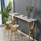 Glam Marble Bar Table with Rectangle Table Top Double Pedestal Table - 41.3" H Clearhalo 'Bar Furniture' 'Bar Tables' 'bar_tables' 'furn' 'furn_bar_tables' 'Furniture' 'furniture_bar_tables' 'Kitchen & Dining Furniture' 4513102