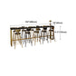 Brown Glam Style Bar Table in Iron and Wood Bar Indoor Bar Counter , Only Table Clearhalo 'Bar Furniture' 'Bar Tables' 'bar_tables' 'furn' 'furn_bar_tables' 'Furniture' 'furniture_bar_tables' 'Kitchen & Dining Furniture' 4513113