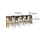 Brown Glam Style Bar Table in Iron and Wood Bar Indoor Bar Counter , Only Table Clearhalo 'Bar Furniture' 'Bar Tables' 'bar_tables' 'furn' 'furn_bar_tables' 'Furniture' 'furniture_bar_tables' 'Kitchen & Dining Furniture' 4513114
