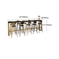 Brown Glam Style Bar Table in Iron and Wood Bar Indoor Bar Counter , Only Table Clearhalo 'Bar Furniture' 'Bar Tables' 'bar_tables' 'furn' 'furn_bar_tables' 'Furniture' 'furniture_bar_tables' 'Kitchen & Dining Furniture' 4513119