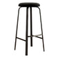 Modern Armless Backrest Counter Stool Iron Living Room Bar Stool with Cushion and Pedal Black 1 Piece Clearhalo 'Bar Furniture' 'Bar Stools' 'bar_stools' 'furn' 'furn_bar_stools' 'furniture_bar_stools' 'Kitchen & Dining Furniture' 'kitchen&dining_furn' 'kitchen' 'kitchen_furn' Furniture' 4513128