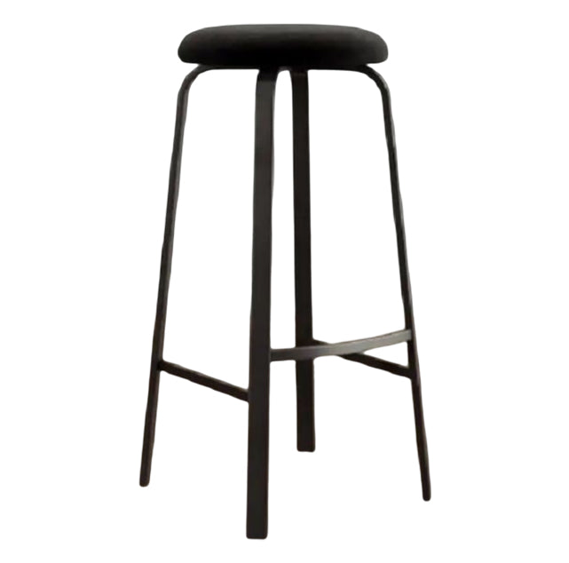 Modern Armless Backrest Counter Stool Iron Living Room Bar Stool with Cushion and Pedal Black 1 Piece Clearhalo 'Bar Furniture' 'Bar Stools' 'bar_stools' 'furn' 'furn_bar_stools' 'furniture_bar_stools' 'Kitchen & Dining Furniture' 'kitchen&dining_furn' 'kitchen' 'kitchen_furn' Furniture' 4513128