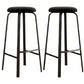 Modern Armless Backrest Counter Stool Iron Living Room Bar Stool with Cushion and Pedal Black 2 Piece Set Clearhalo 'Bar Furniture' 'Bar Stools' 'bar_stools' 'furn' 'furn_bar_stools' 'furniture_bar_stools' 'Kitchen & Dining Furniture' 'kitchen&dining_furn' 'kitchen' 'kitchen_furn' Furniture' 4513130
