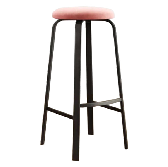 Modern Armless Backrest Counter Stool Iron Living Room Bar Stool with Cushion and Pedal Clearhalo 'Bar Furniture' 'Bar Stools' 'bar_stools' 'furn' 'furn_bar_stools' 'furniture_bar_stools' 'Kitchen & Dining Furniture' 'kitchen&dining_furn' 'kitchen' 'kitchen_furn' Furniture' 4513131