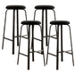 Modern Armless Backrest Counter Stool Iron Living Room Bar Stool with Cushion and Pedal Black 4 Piece Set Clearhalo 'Bar Furniture' 'Bar Stools' 'bar_stools' 'furn' 'furn_bar_stools' 'furniture_bar_stools' 'Kitchen & Dining Furniture' 'kitchen&dining_furn' 'kitchen' 'kitchen_furn' Furniture' 4513132
