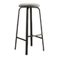 Modern Armless Backrest Counter Stool Iron Living Room Bar Stool with Cushion and Pedal Light Gray 1 Piece Clearhalo 'Bar Furniture' 'Bar Stools' 'bar_stools' 'furn' 'furn_bar_stools' 'furniture_bar_stools' 'Kitchen & Dining Furniture' 'kitchen&dining_furn' 'kitchen' 'kitchen_furn' Furniture' 4513133