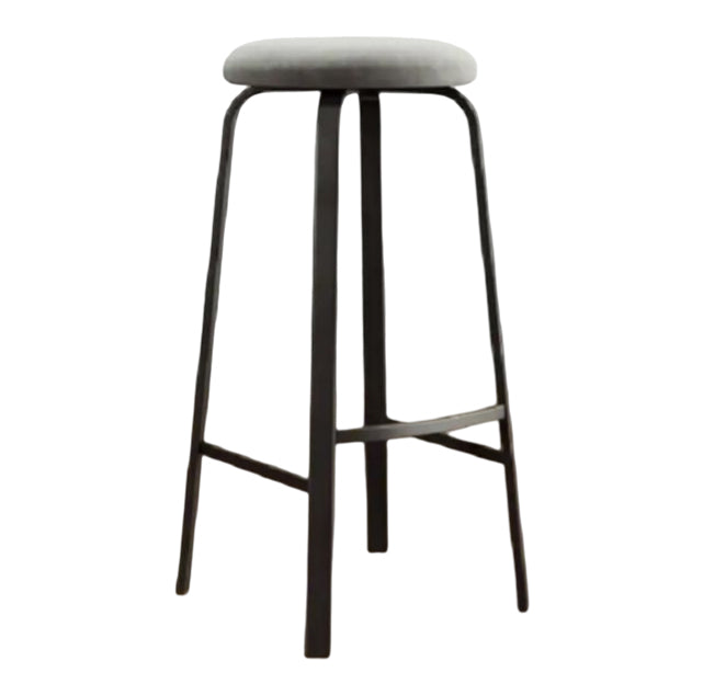 Modern Armless Backrest Counter Stool Iron Living Room Bar Stool with Cushion and Pedal Light Gray 1 Piece Clearhalo 'Bar Furniture' 'Bar Stools' 'bar_stools' 'furn' 'furn_bar_stools' 'furniture_bar_stools' 'Kitchen & Dining Furniture' 'kitchen&dining_furn' 'kitchen' 'kitchen_furn' Furniture' 4513133